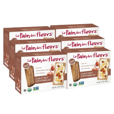 Le Pain des Fleurs Organic Crispbread, Chestnut | Gluten Free, Kosher, Vegan – 6 Pack (5.3 oz each)